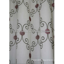 white embroidered cafe curtains fabric